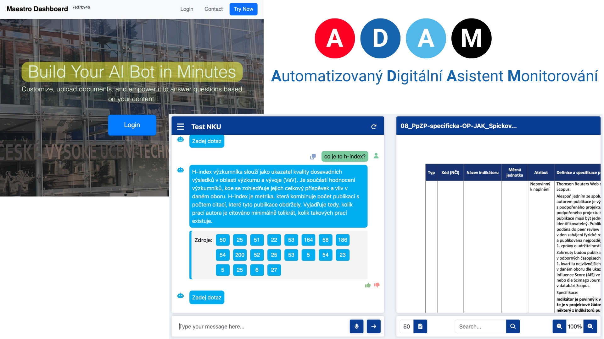 Rozhraní asistenta ADAM